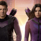 Jeremy Renner and Hailey Steinfeld as Clint Barton and Kate Bishop in Marvel's Hawkeye.